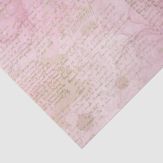 Roze en Gouden achtergronddocument Tissuepapier (Detail)