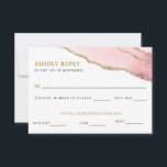 Roze en Gouden Agaat Bat Mitzvah Reply Kaart<br><div class="desc">Dit moderne ontwerp beschikt over een prachtige glitterroze agaatrand en uw aangepaste tekst. Gebruik het sjabloon formulier om de tekst te wijzigen als dat nodig is. Met de geavanceerde bewerkingsmenu's,  die u kunt openen door "verder aanpassen" te kiezen,  kunt u de lettertypen,  kleuren en lay-out wijzigen.</div>