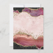 Roze en gouden Agaat Glitter Verjaardag Kaart (Achterkant)