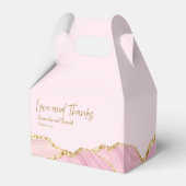 Roze en gouden agaat liefde en Bedankt bruiloft Bedankdoosjes (Achterkant)