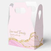 Roze en gouden agaat liefde en Bedankt bruiloft Bedankdoosjes (Geopend)