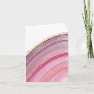 Roze en gouden agaat notitiekaarten