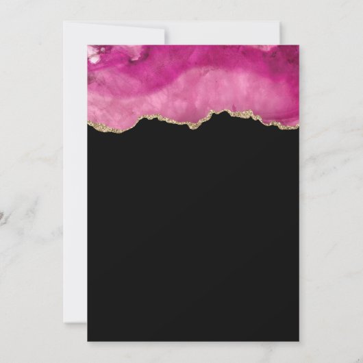 Roze en gouden agaat zwart vet 18e verjaardag kaart (Achterkant)