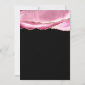 Roze en Gouden Agaat Zwart Vet 50ste Verjaardag Kaart (Achterkant)