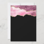 Roze en gouden agaat Zwarte 21e verjaardag vet Kaart (Achterkant)