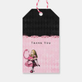 Roze en gouden Alice in het Wonderland Baby shower Cadeaulabel (Achterkant)