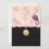 Roze en gouden Alice in het Wonderland Baby shower Kaart (Achterkant)