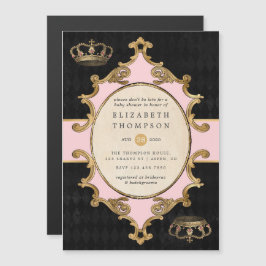 Roze en gouden Alice in het Wonderland Baby shower Magnetische Uitnodiging