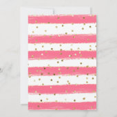 Roze en Gouden Ananas & Flamingo Kids Verjaardag Kaart (Achterkant)