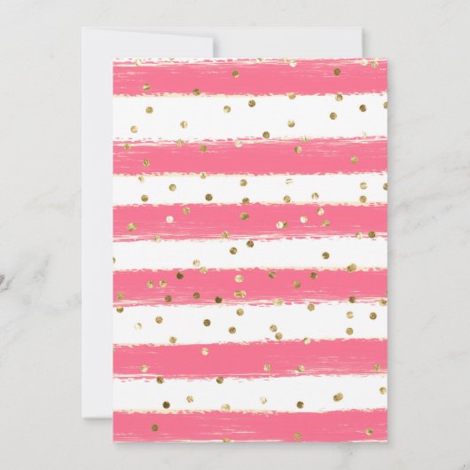 Roze en Gouden Ananas & Flamingo Kids Verjaardag Kaart (Achterkant)