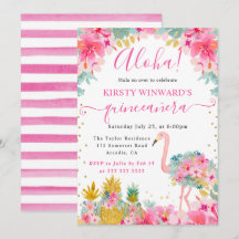Roze en Gouden Ananassen & Flamingo Quinceanera