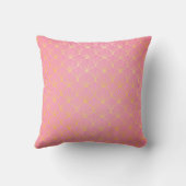 Roze en gouden Art Deco Monogrammed Initiaal Accen Kussen (Achterkant)