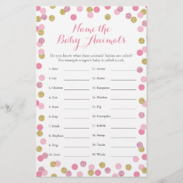 Roze en gouden Baby shower Baby Naam