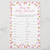 Roze en gouden Baby shower Baby Naam (Voorkant)