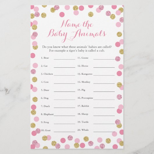 Roze en gouden Baby shower Baby Naam (Voorkant)