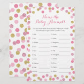 Roze en gouden Baby shower Baby Naam (Voorkant / Achterkant)