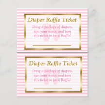 Roze en gouden Baby shower, dunne Raffle