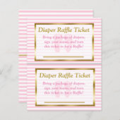 Roze en gouden Baby shower, dunne Raffle (Voorkant / Achterkant)