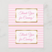 Roze en gouden Baby shower, dunne Raffle (Achterkant)