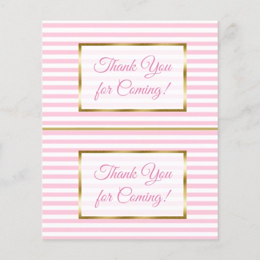 Roze en gouden Baby shower, dunne Raffle (Achterkant)