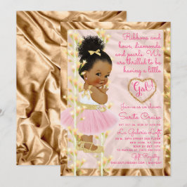 Roze en gouden Baby shower Etnische Kaart