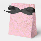 Roze en Gouden Baby shower Favor Tent Bedankdoosjes (Voorkant Zijde)