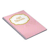 Roze en gouden Baby shower gastboeklaptop Notitieboek (Rechterzijde)