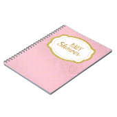 Roze en gouden Baby shower gastboeklaptop Notitieboek (Linkerzijde)