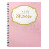 Roze en gouden Baby shower gastboeklaptop Notitieboek (Voorkant)