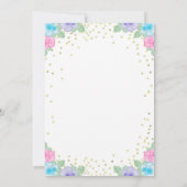 Roze en gouden Baby shower Kaart (Achterkant)