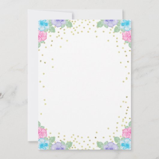 Roze en gouden Baby shower Kaart (Achterkant)