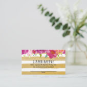 Roze en Gouden Baby shower Luier Raffle Tickets Informatiekaartje (Staand voorkant)