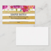 Roze en Gouden Baby shower Luier Raffle Tickets Informatiekaartje (Voorkant / Achterkant)