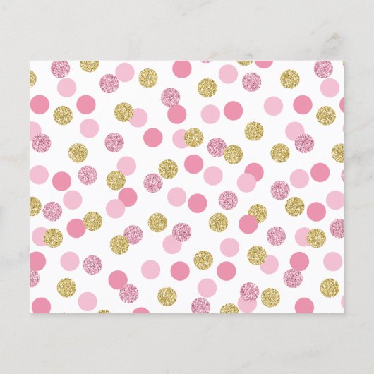 Roze en gouden Baby shower Naam Suggestie Kaarten (Achterkant)