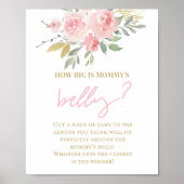 Roze en gouden Baby shower spelcode Poster (Voorkant)