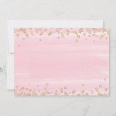 Roze en gouden baby shower uitnodigingen in lichtr (Achterkant)