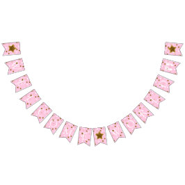 Roze en gouden Baby shower Welkom World Footprint Vlaggetjes