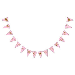 Roze en gouden Baby shower Welkom World Footprint Vlaggetjes