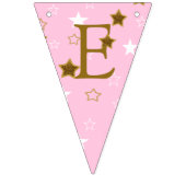 Roze en gouden Baby shower Welkom World Footprint Vlaggetjes (Derde vlag)