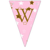 Roze en gouden Baby shower Welkom World Footprint Vlaggetjes (Tweede vlag)