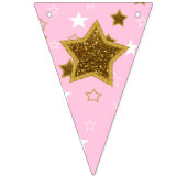 Roze en gouden Baby shower Welkom World Footprint Vlaggetjes (Eerste vlag)