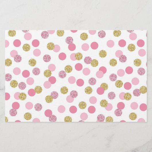 Roze en gouden Baby shower - wensen voor Baby Kaar (Achterkant)