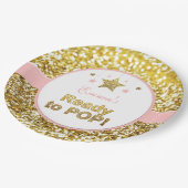 Roze en gouden baby showers borden papieren bordje (Gekanteld)