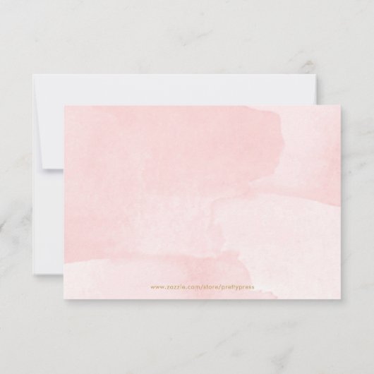 Roze en gouden Baby showers registratiekaart Bedankkaart (Achterkant)