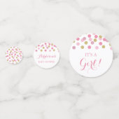 Roze en gouden Baby showers tafel Confetti (Voorkanten)