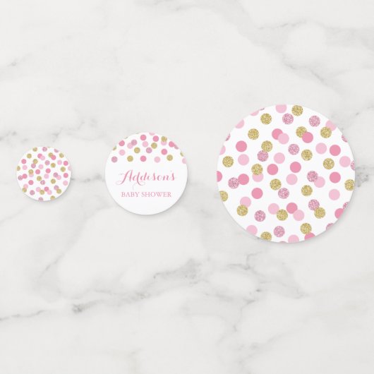 Roze en gouden Baby showers tafel Confetti (Achterkanten)