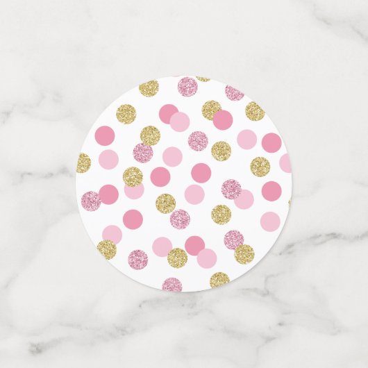 Roze en gouden Baby showers tafel Confetti (Kleine voorkant)