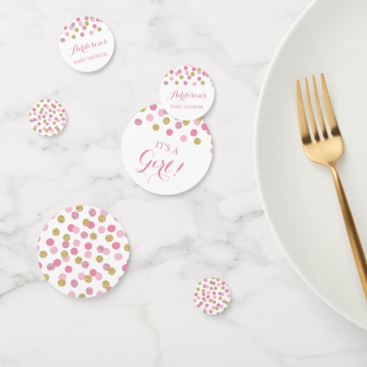 Roze en gouden Baby showers tafel Confetti (Groep)