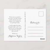 Roze en gouden babyshower dankkaart briefkaart (Achterkant)