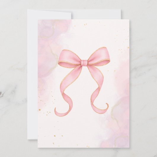 Roze en gouden babyshower uitnodiging (Achterkant)